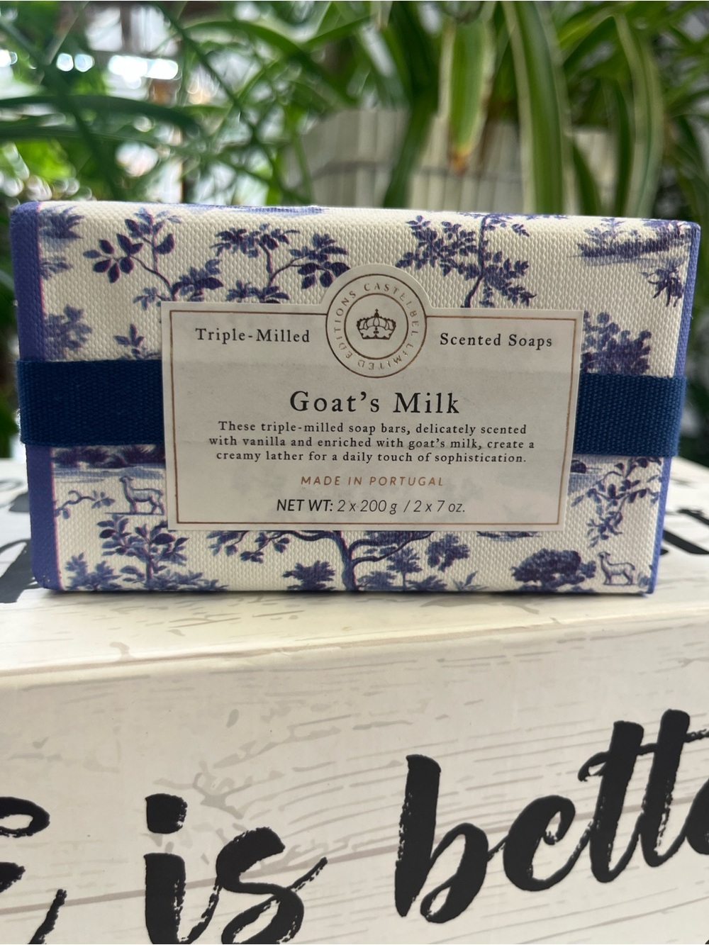 Goat's Milk Triple-Milled Scented Soap – Blue Floral vanilla 2 pack